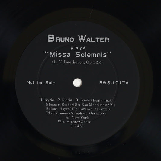 ブルーノ・ワルター,NYP / ベートーヴェン:ミサ・ソレムニス