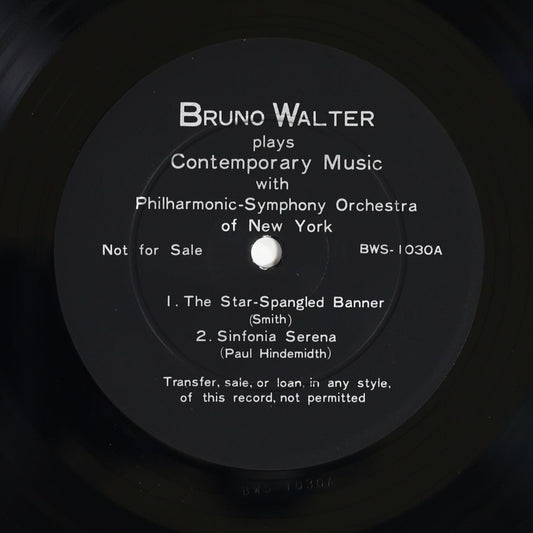 ブルーノ・ワルター,NYP / 現代音楽集