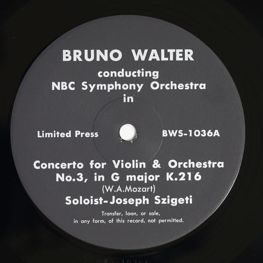ヨーゼフ・シゲティ,ブルーノ・ワルター / モーツァルト:ヴァイオリン協奏曲 第3番,第5番