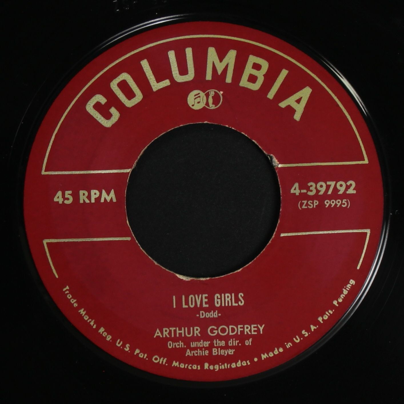 ARTHUR GODFREY / I LOVE GIRLS / (I'M IN LOVE WITH YOU) HONEY