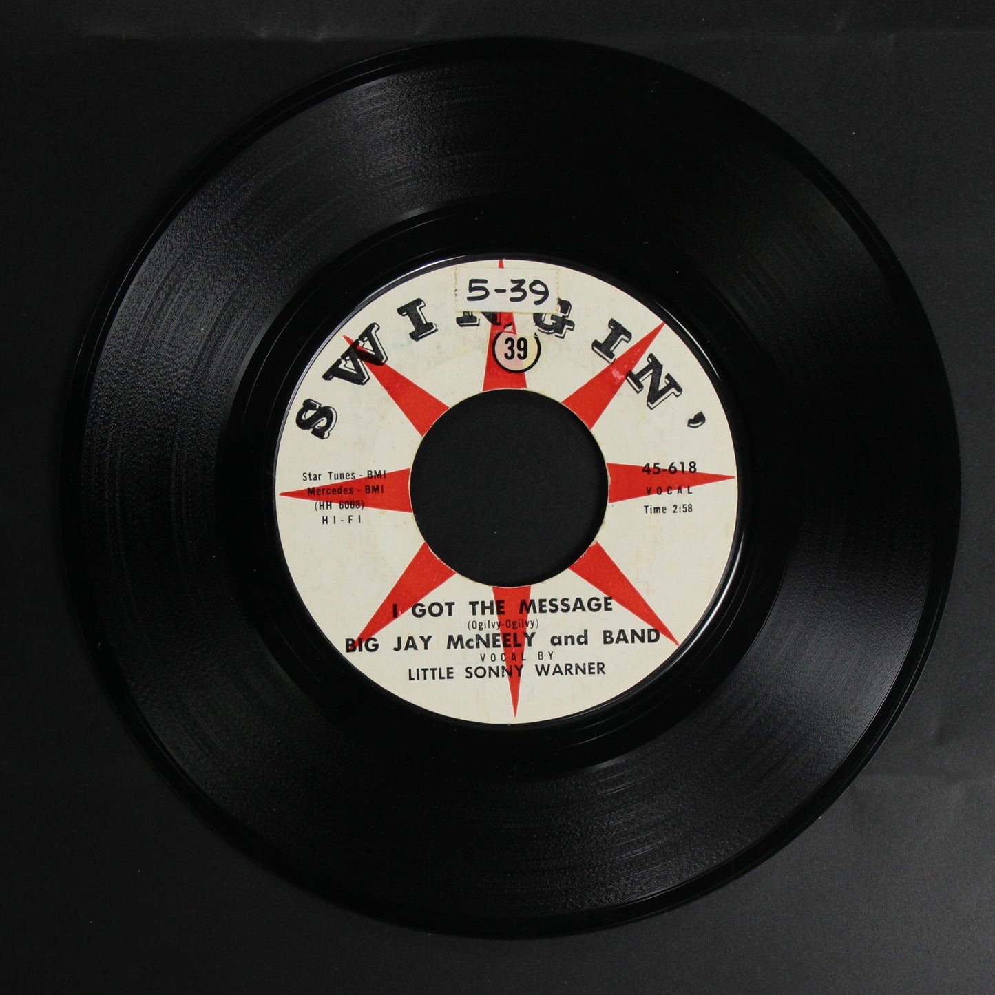 BIG JAY MCNEELY AND BAND, LITTLE SONNY WARNER / I GOT THE MESSAGE, PSYCHO SERENADE