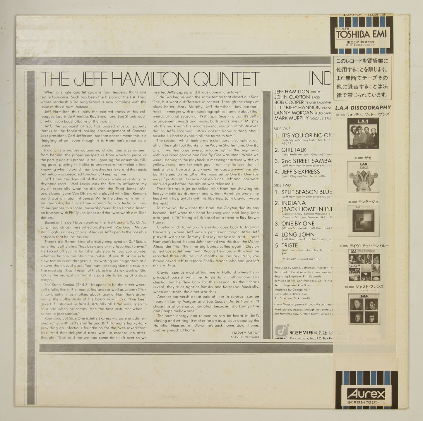 Jeff Hamilton ジェフ・ハミルトン / Indiana インディアナ