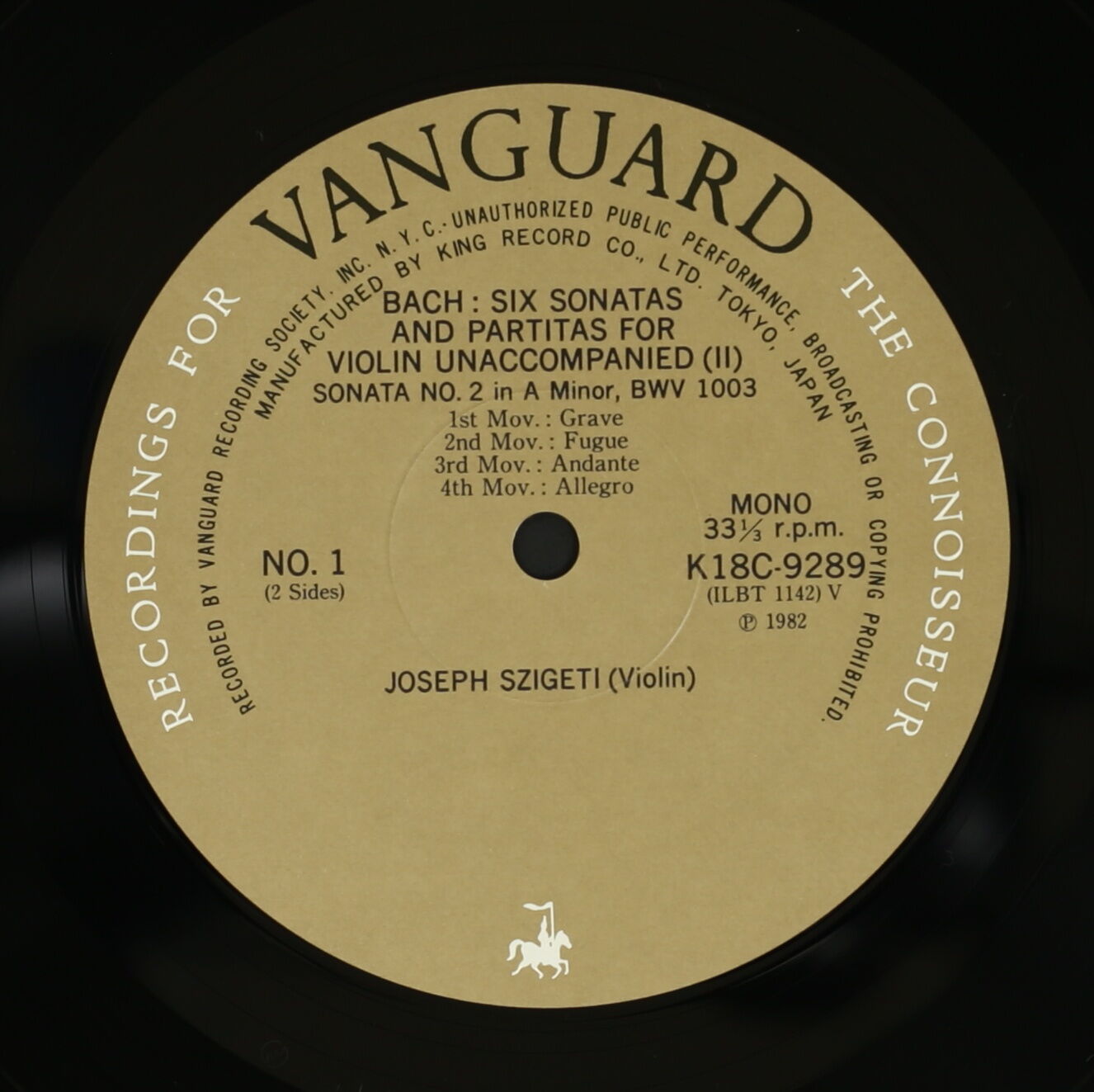 ヨーゼフ・シゲティ / バッハ:無伴奏ヴァイオリンソナタ全集2