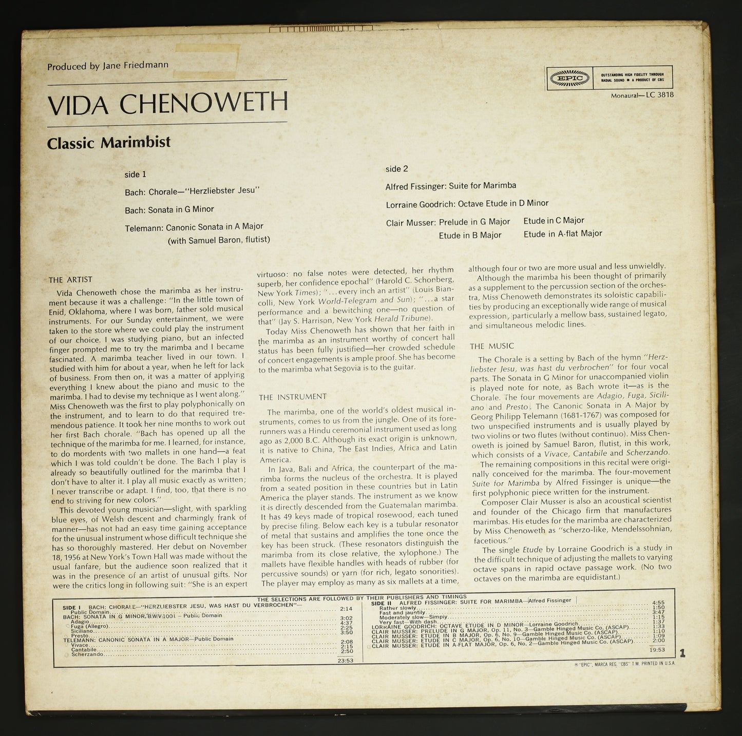 ビーダ・チェノウェス VIDA CHENOWETH / CLASSIC MARIMBIST
