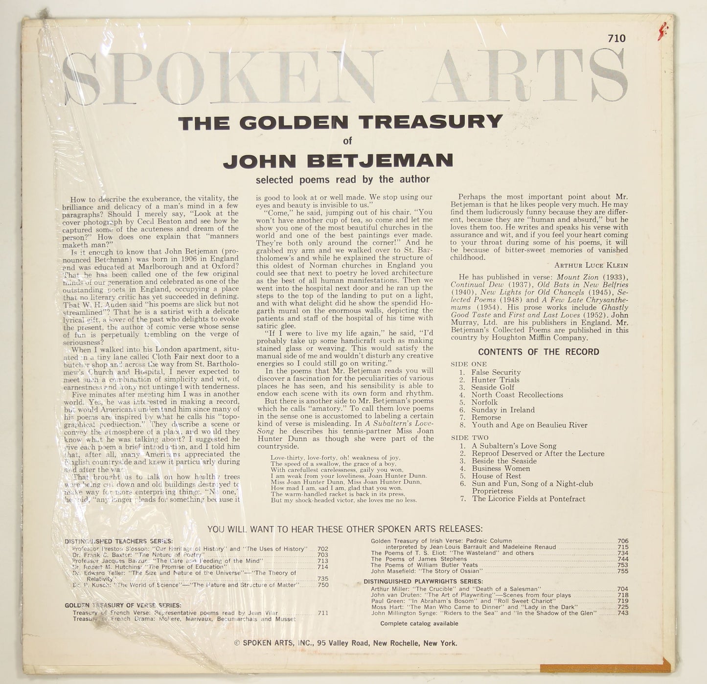 JOHN BETJEMAN / GOLDEN TREASURY OF JOHN BETJAMAN