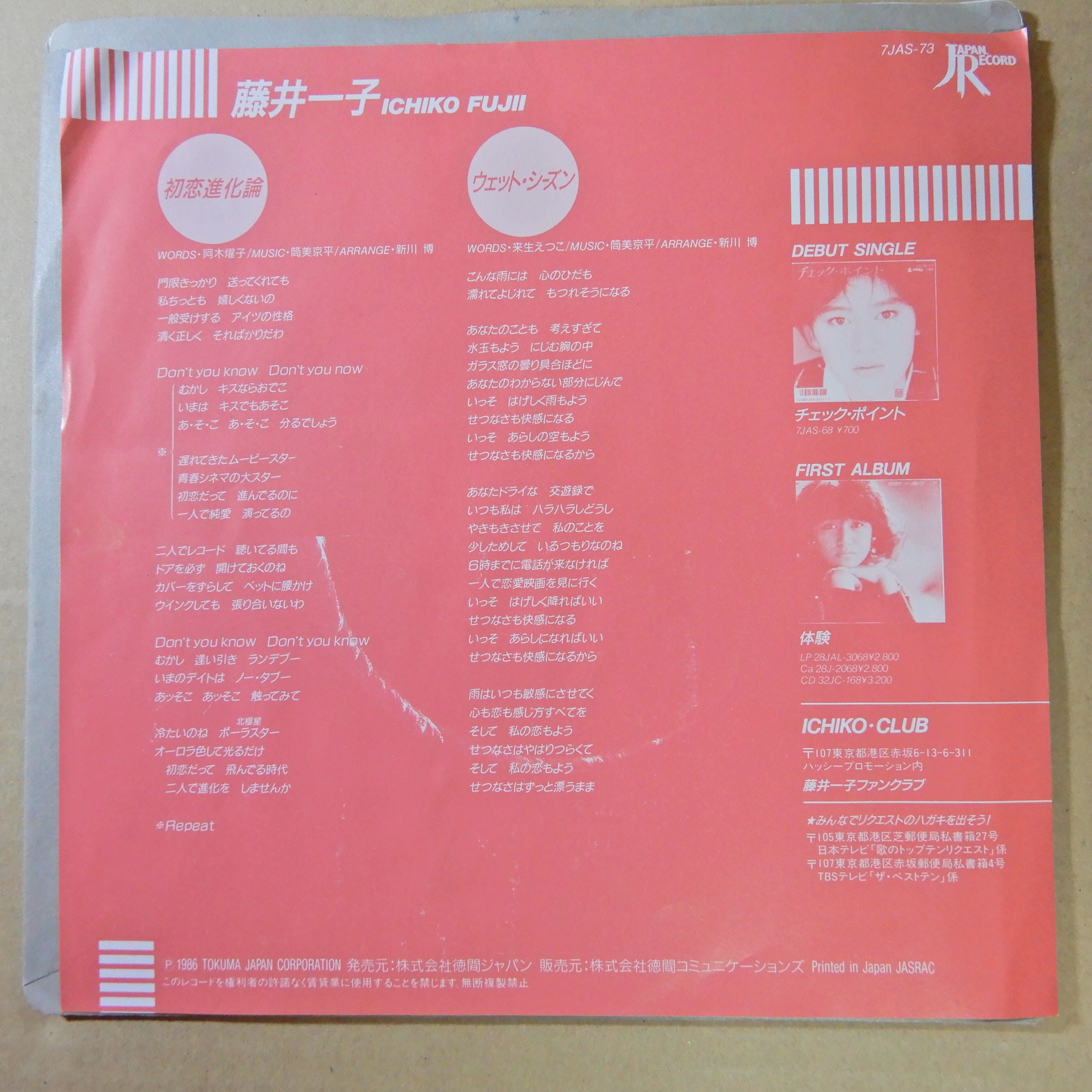 藤井一子 / 初恋進化論 – かすみレコード