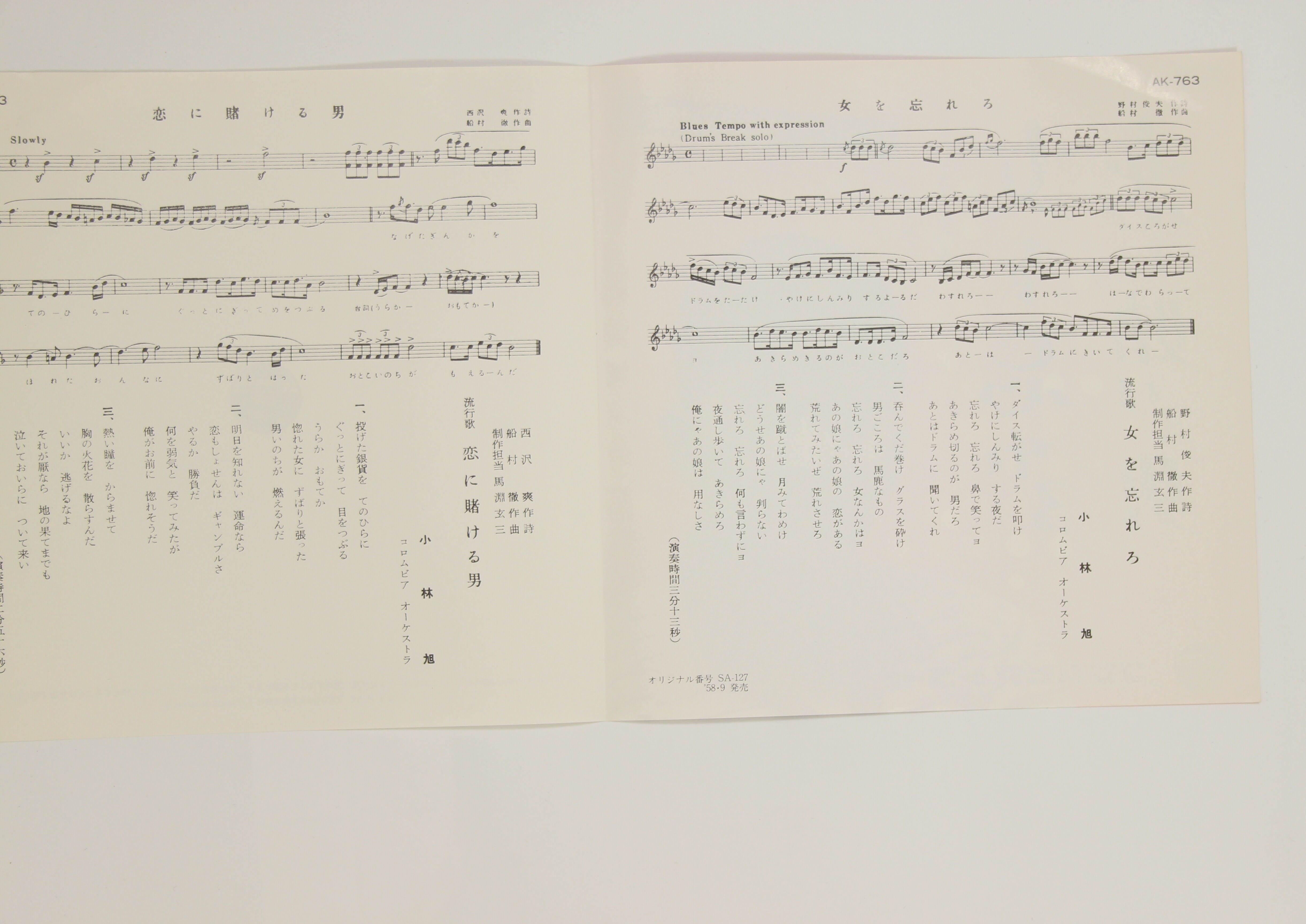 小林旭 / 女を忘れろ – かすみレコード