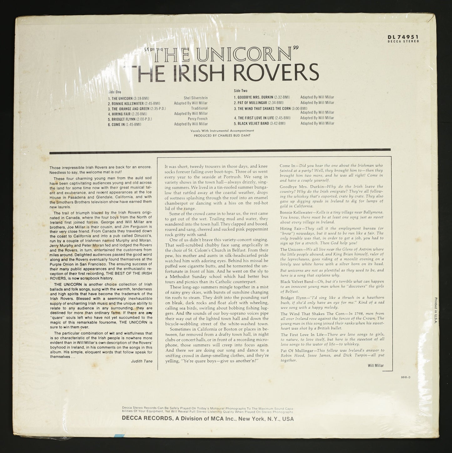 THE IRISH ROVERS / THE UNICORN