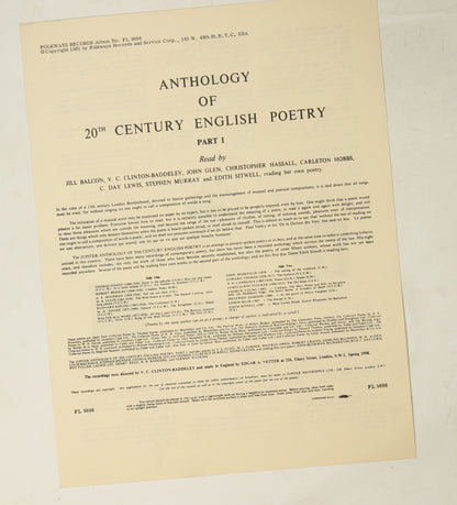 THOMAS HARDY, RUDYARD KIPLING / ANTHOLOGY OF 20TH CENTURY ENGLISH POETRY PART1,PART2