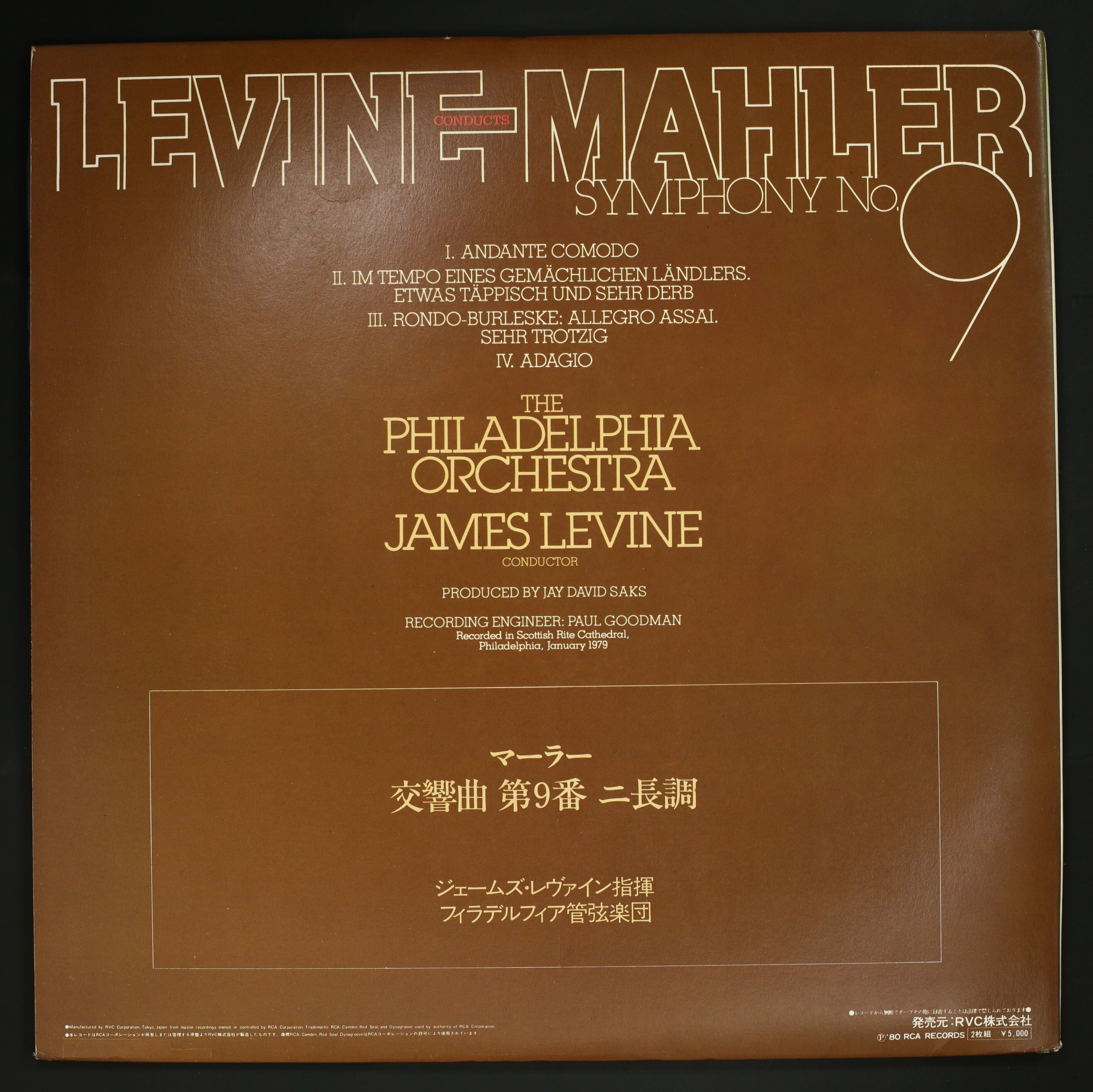 ジェームズ・レヴァイン JAMES LEVINE / マーラー:交響曲第9番 – かすみレコード