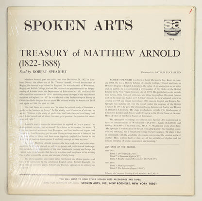 ROBERT SPEAIGHT / TREASURY OF MATTHEW ARNOLD