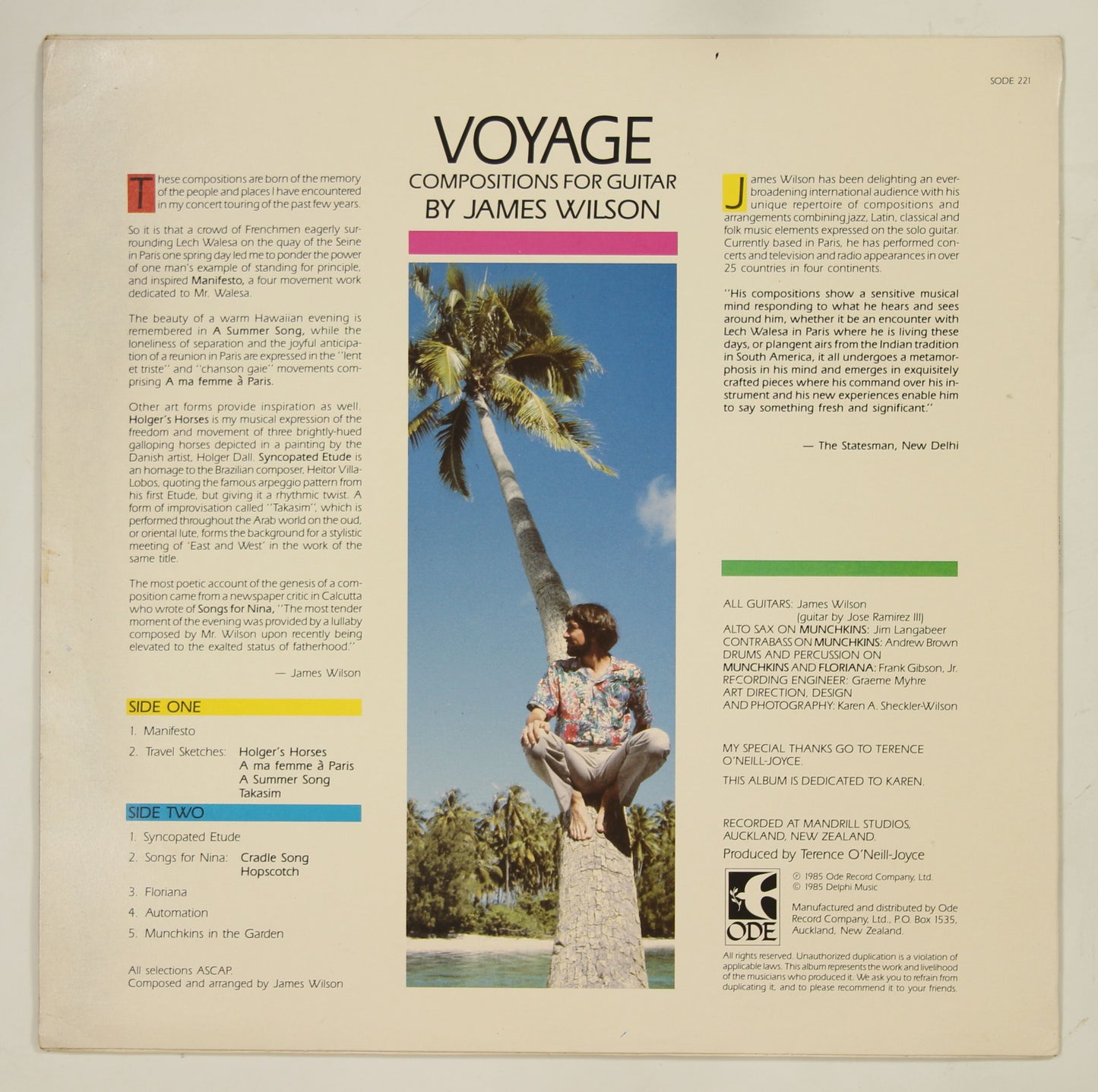 JAMES WILSON / VOYAGE (COMPOSITIONS FOR GUITAR)